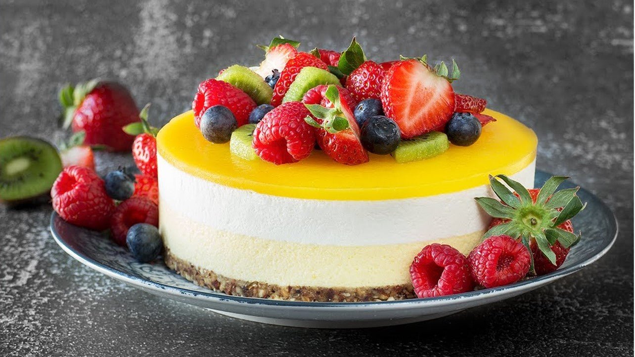Mango Mousse with Strawberry Flavor Pearls - ShriandSam
