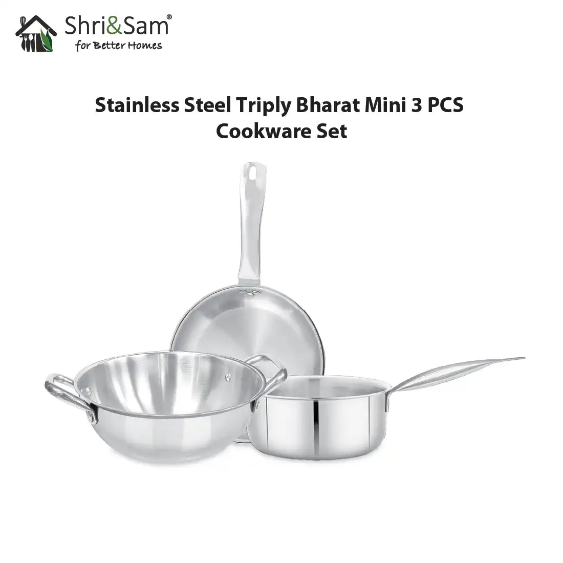 Stainless Steel Triply Bharat Mini 3 PCS Cookware Set