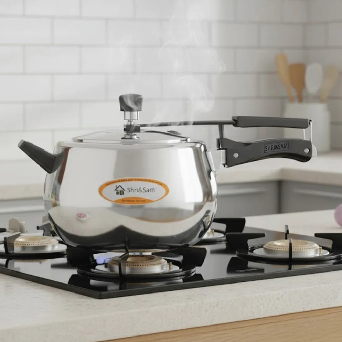 Stainless Steel Triply Bharat Belly Pressure Cooker