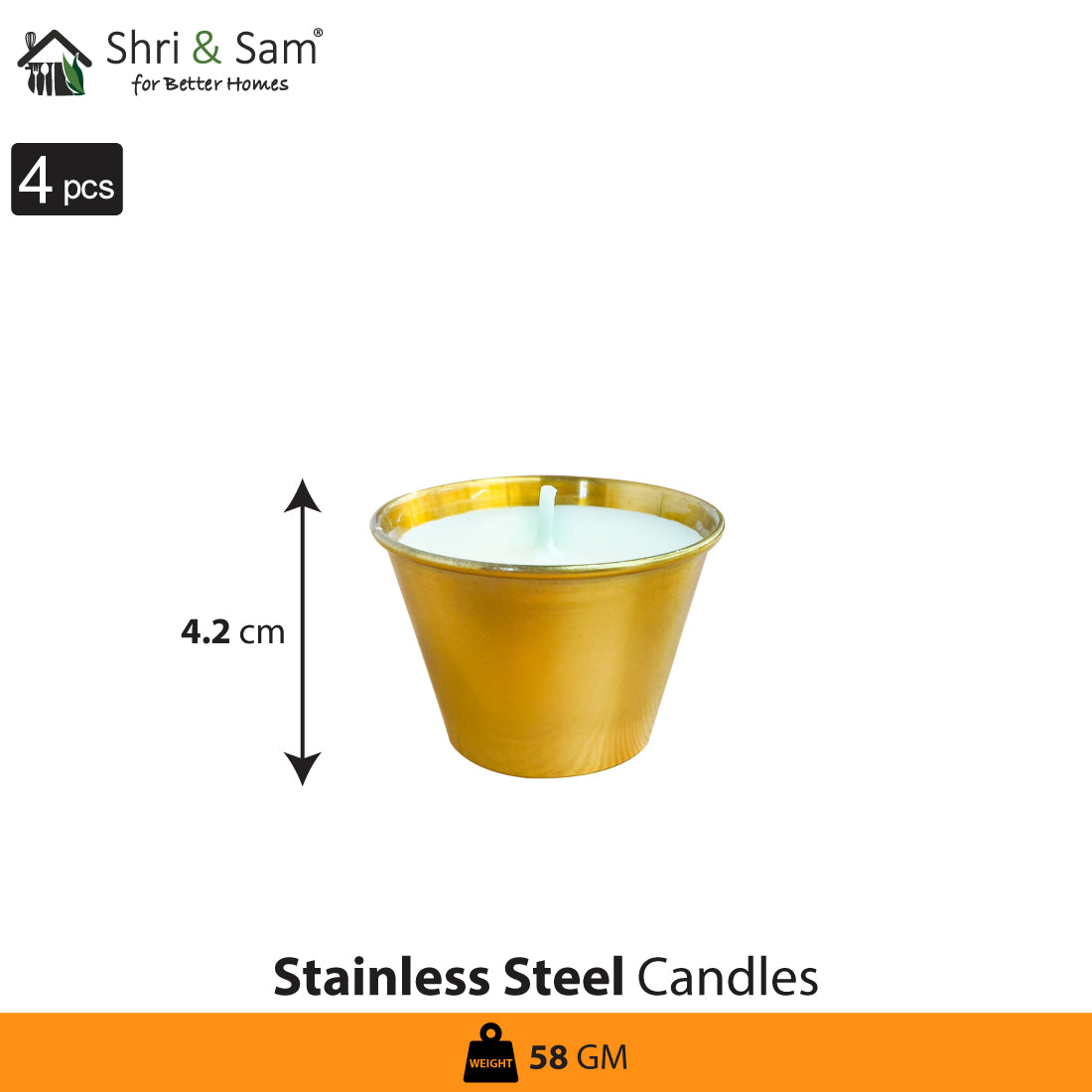 Stainless Steel Swarn Diya, Pack of 4