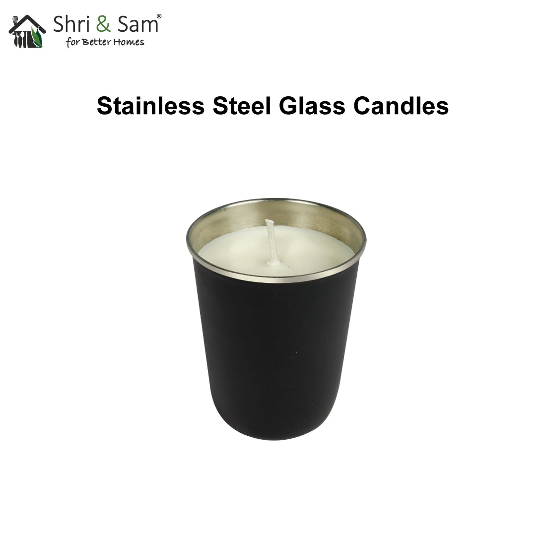 Stainless Steel Single Wick Glass Candle