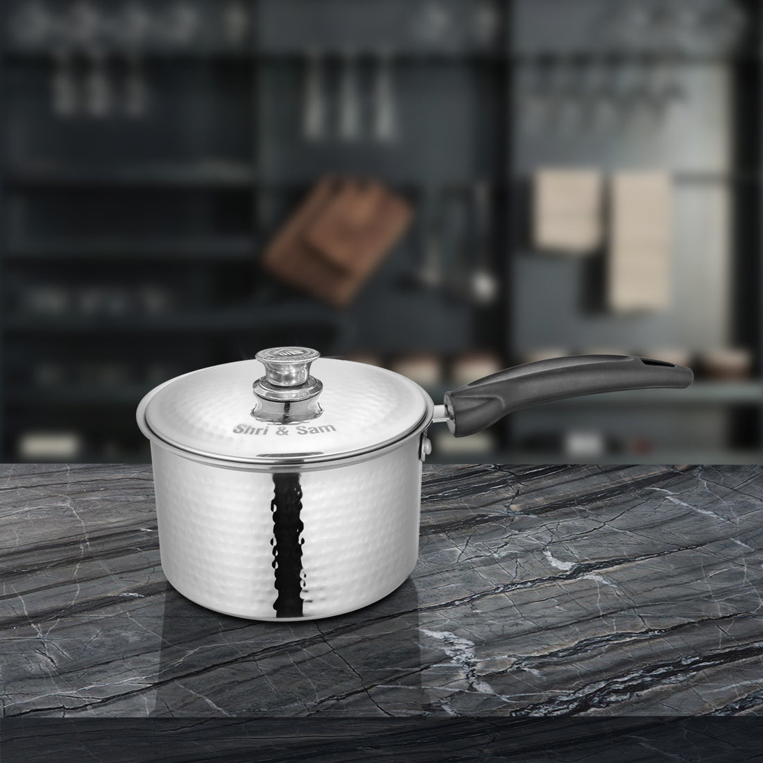 Stainless Steel Heavy Weight Hammered Sauce Pan with SS Lid