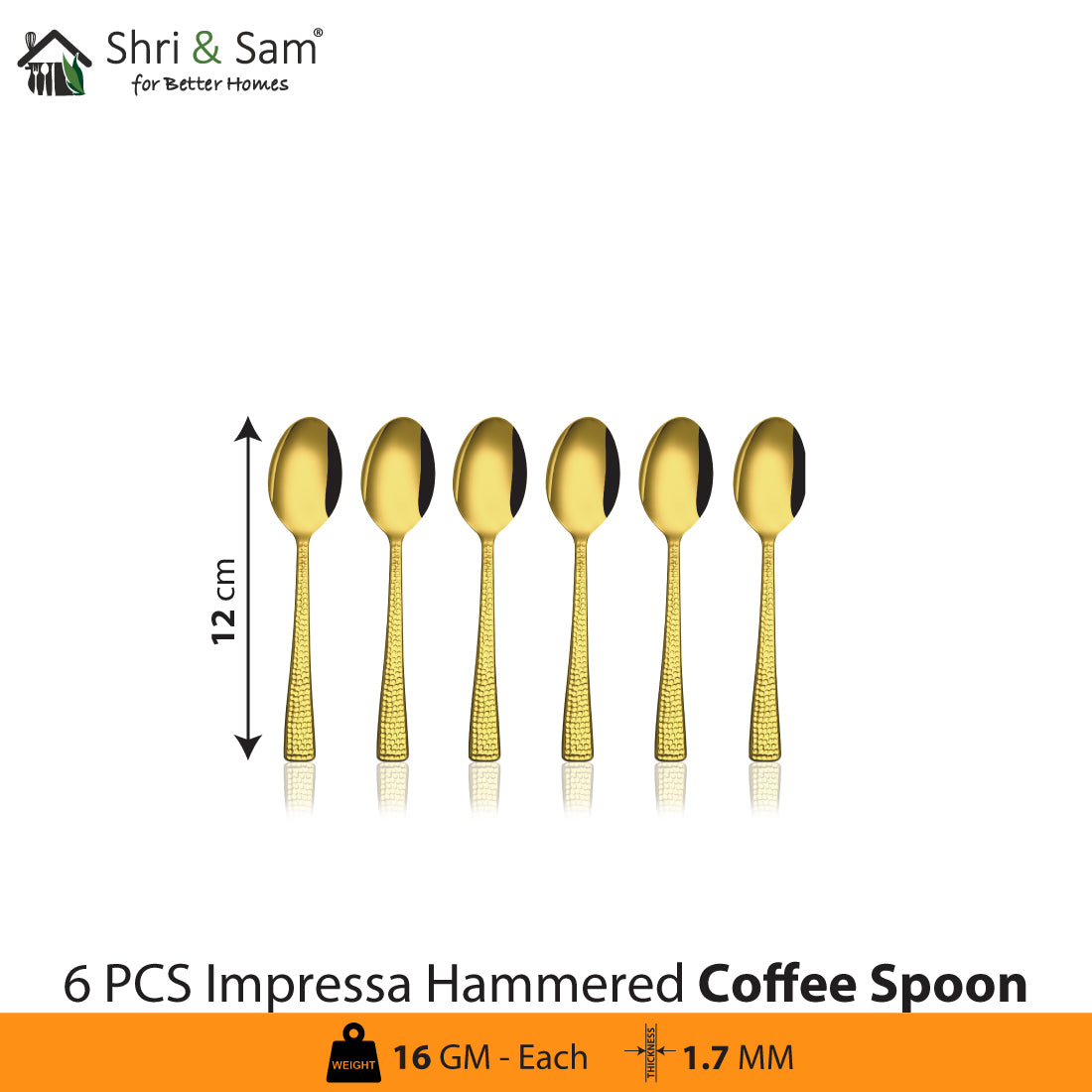 Stainless Steel Cutlery Impressa Hammered with Gold PVD Coating