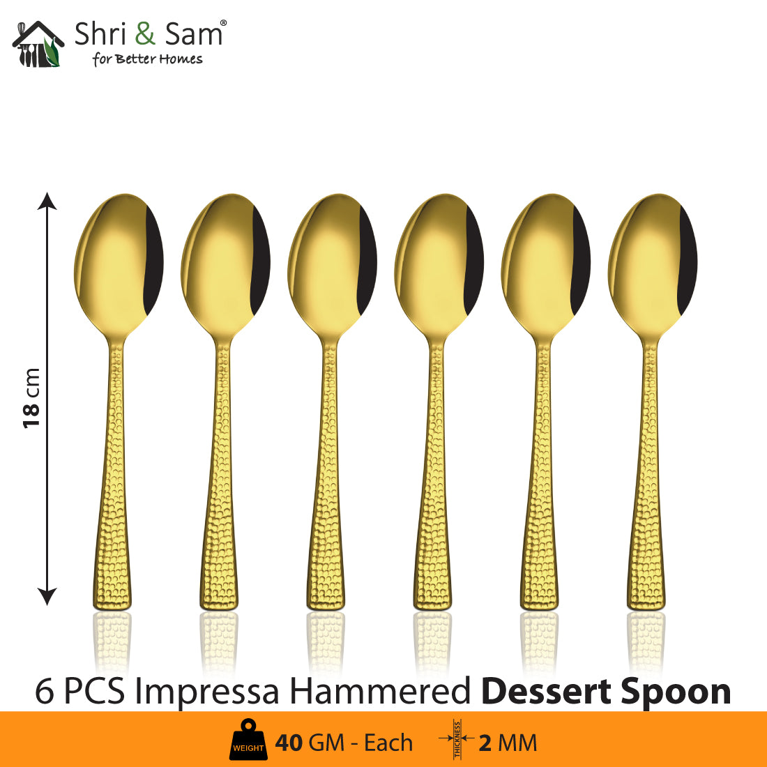 Stainless Steel Cutlery Impressa Hammered with Gold PVD Coating
