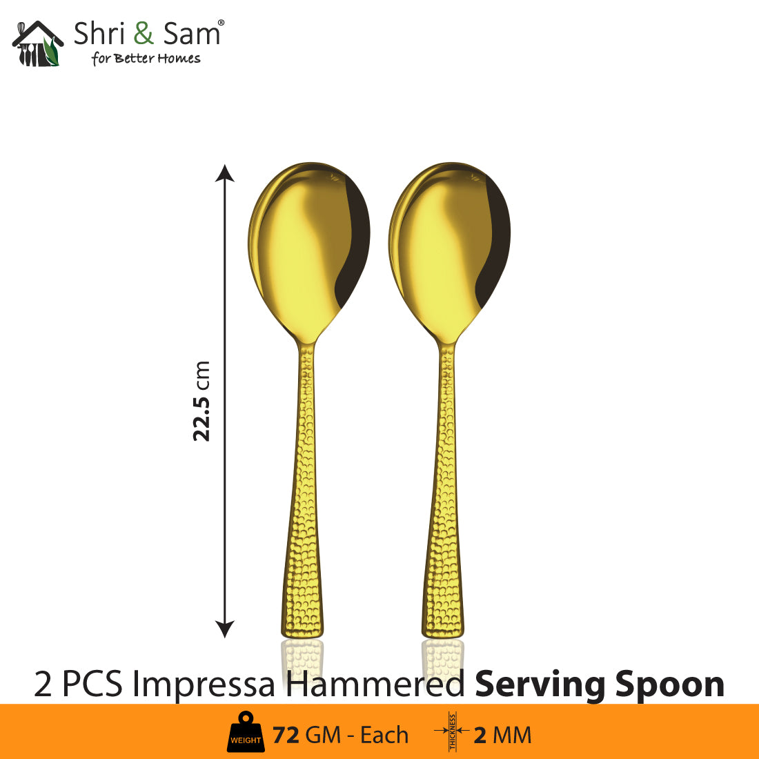 Stainless Steel Cutlery Impressa Hammered with Gold PVD Coating