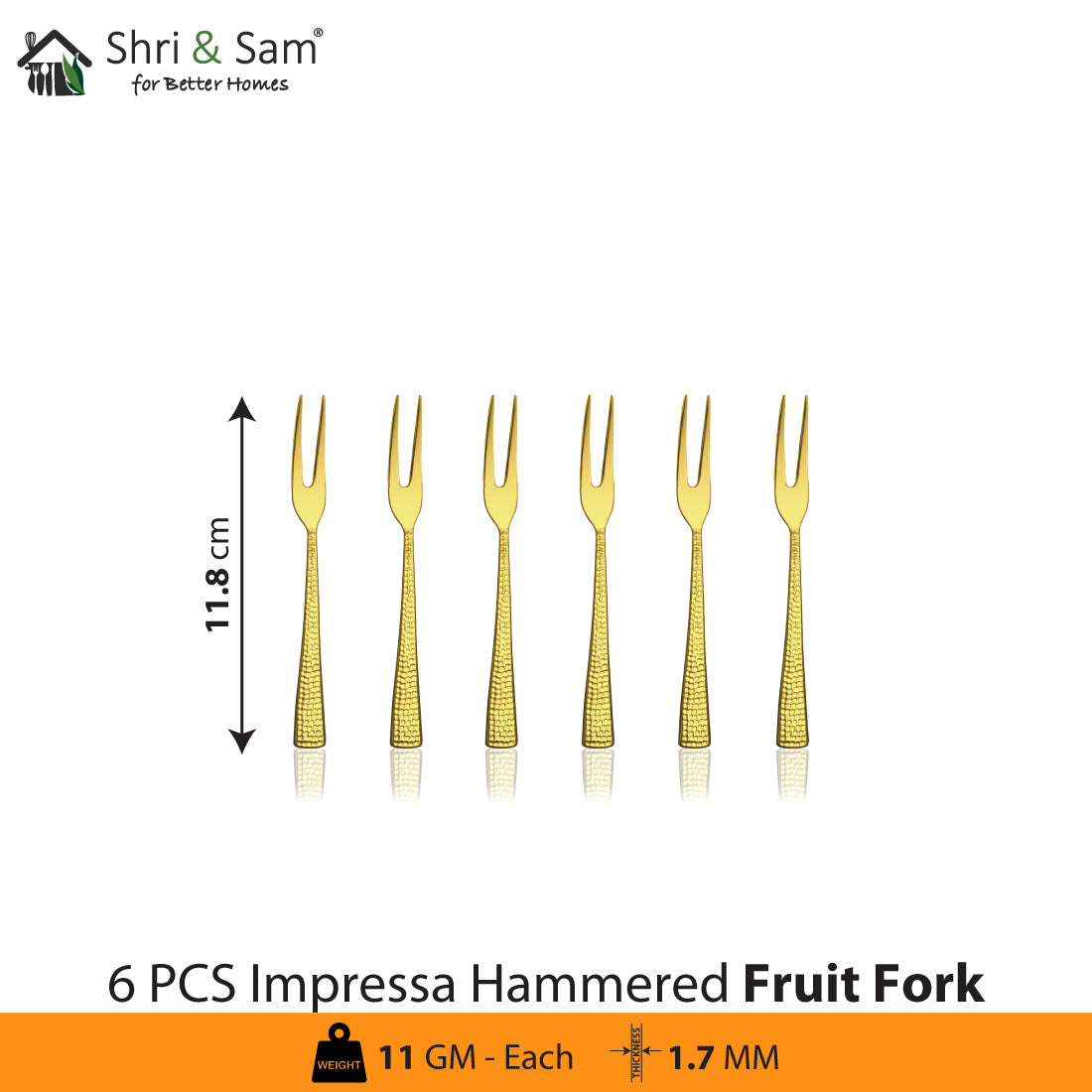 Stainless Steel Cutlery Impressa Hammered with Gold PVD Coating