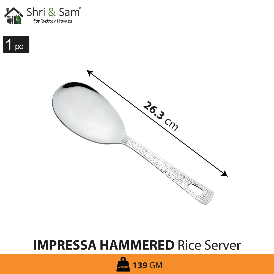 Stainless Steel Rice Server Impressa Hammered