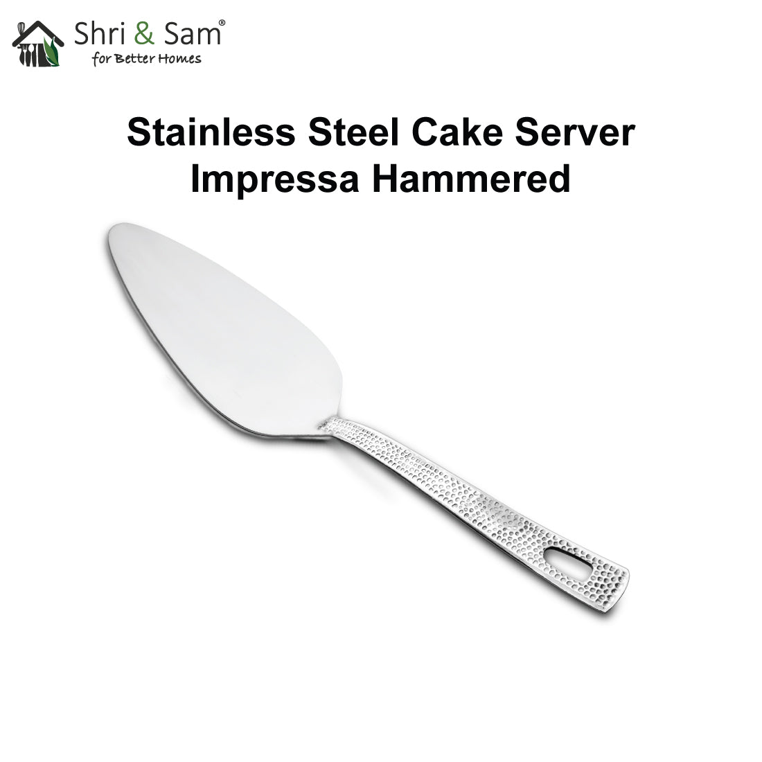 Stainless Steel Cake Server Impressa Hammered