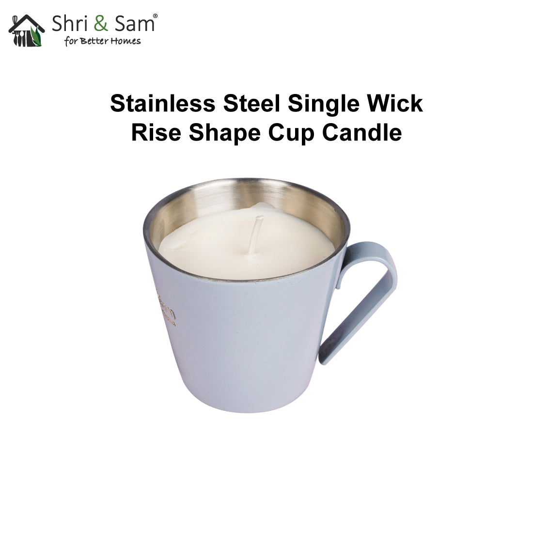 Stainless Steel Single Wick Rise shape Cup Candle