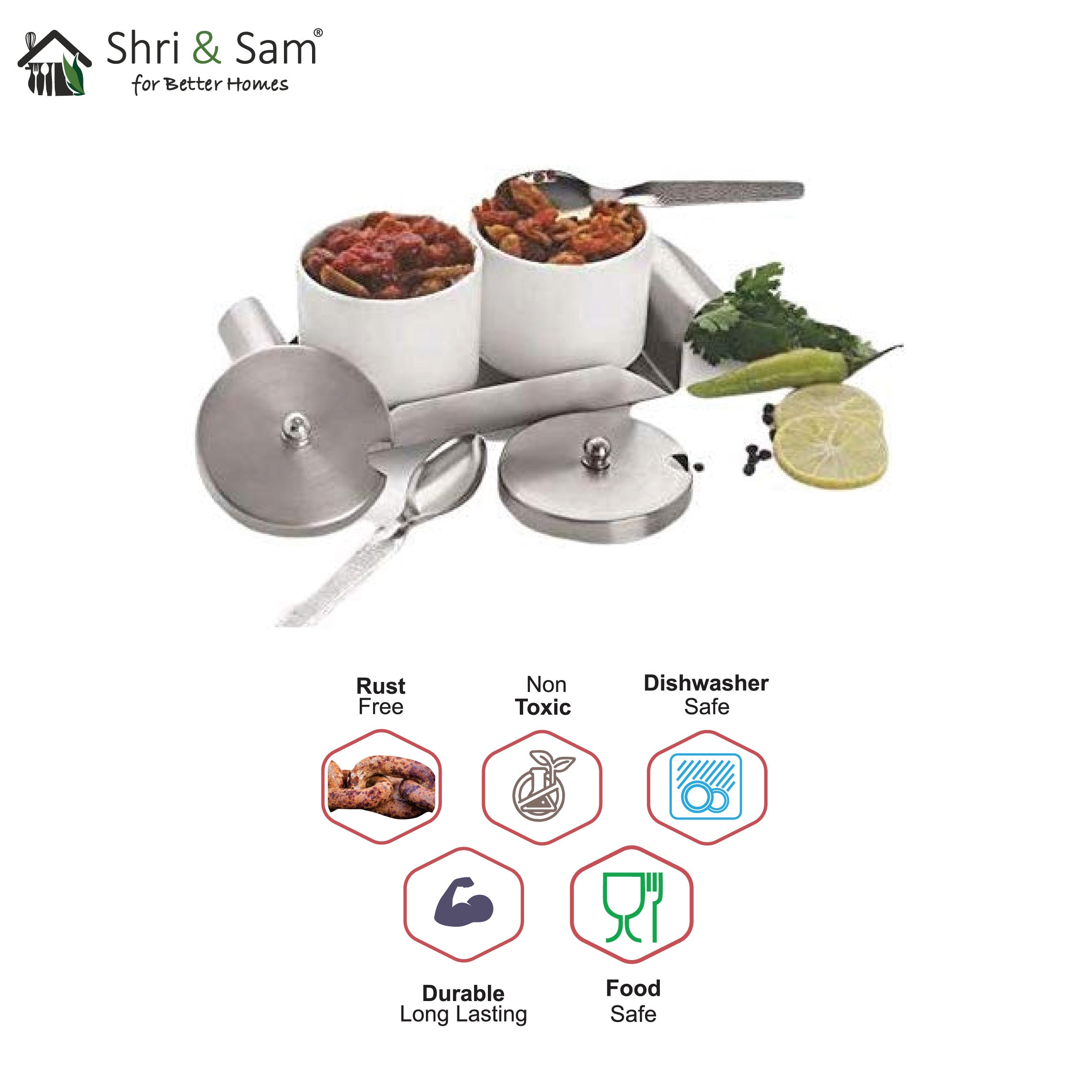 Stainless Steel 2 PCS Queen Cera Pickle Set