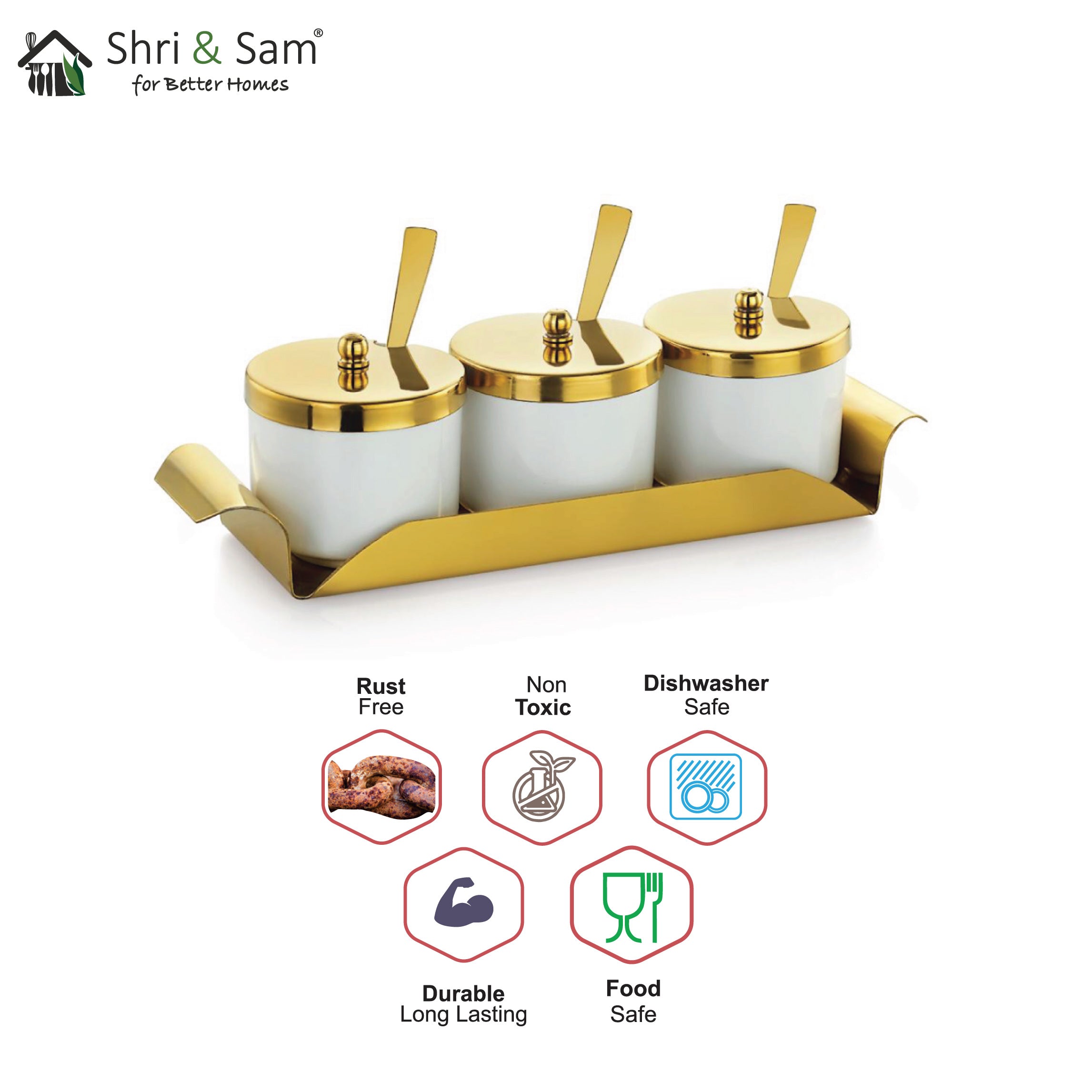 Stainless Steel 3 PCS Queen Cera Pickle Set