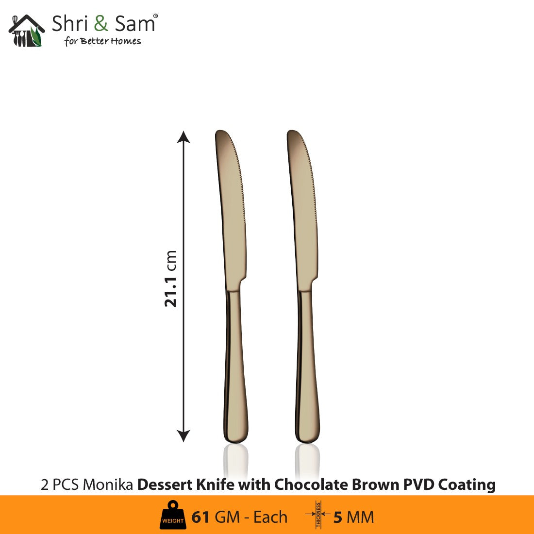 Stainless Steel Cutlery with Chocolate Brown PVD Coating Monika