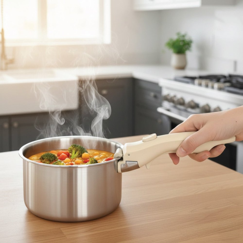 Premium Detachable Handle for Cookware with Heat - Resistant & Secure Locking Grip