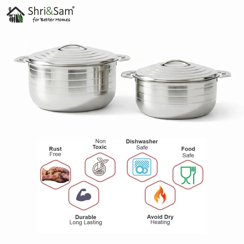 Stainless Steel 2 PCS Double Wall Casserole