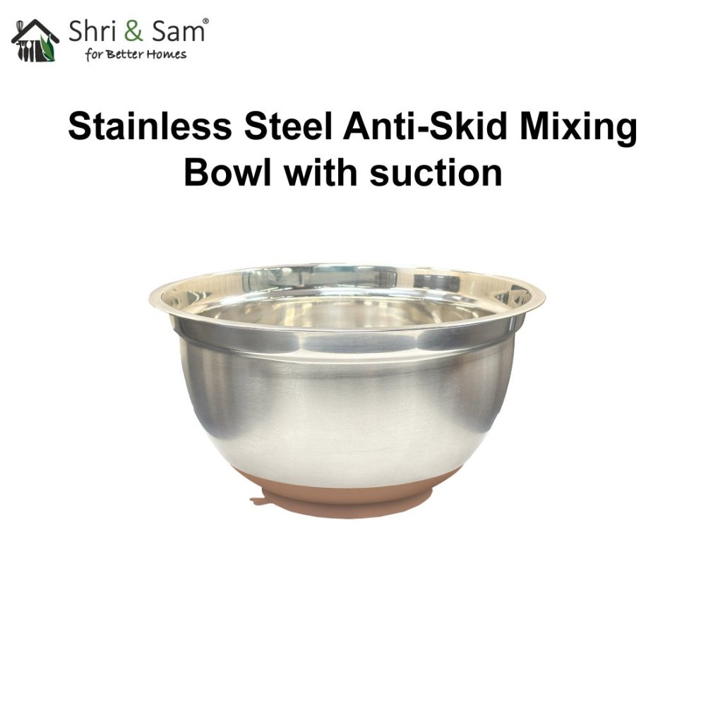 Stainless Steel Anti - Skid Mixing Bowl with suction