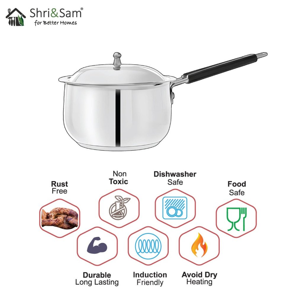 Stainless Steel Belly Sauce Pan with Lid