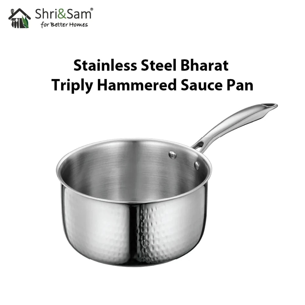 Stainless Steel Bharat Triply Hammered Sauce Pan
