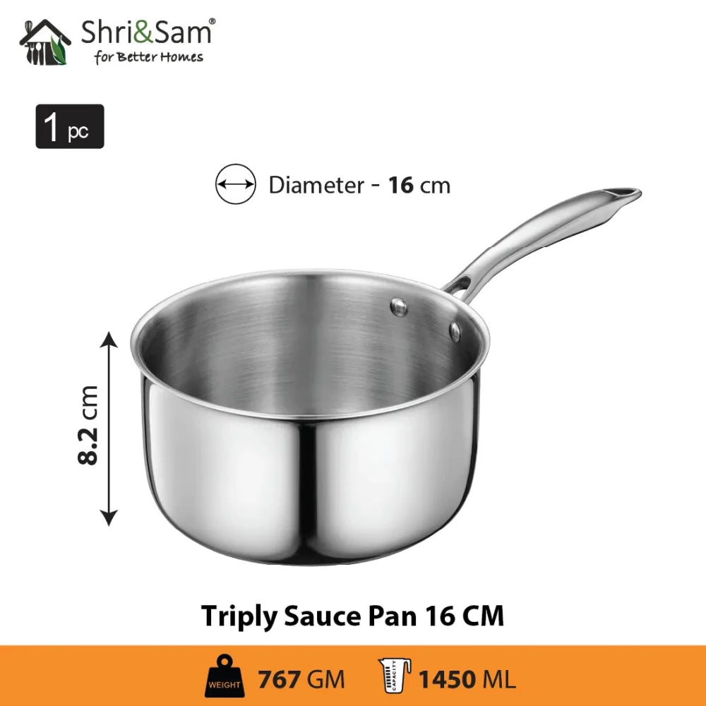 Stainless Steel Bharat Triply Sauce Pan