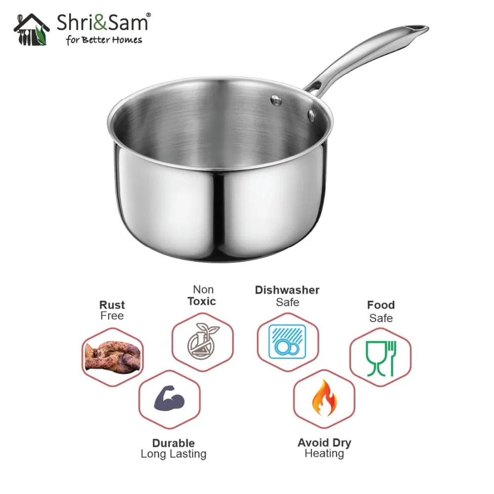 Stainless Steel Bharat Triply Sauce Pan