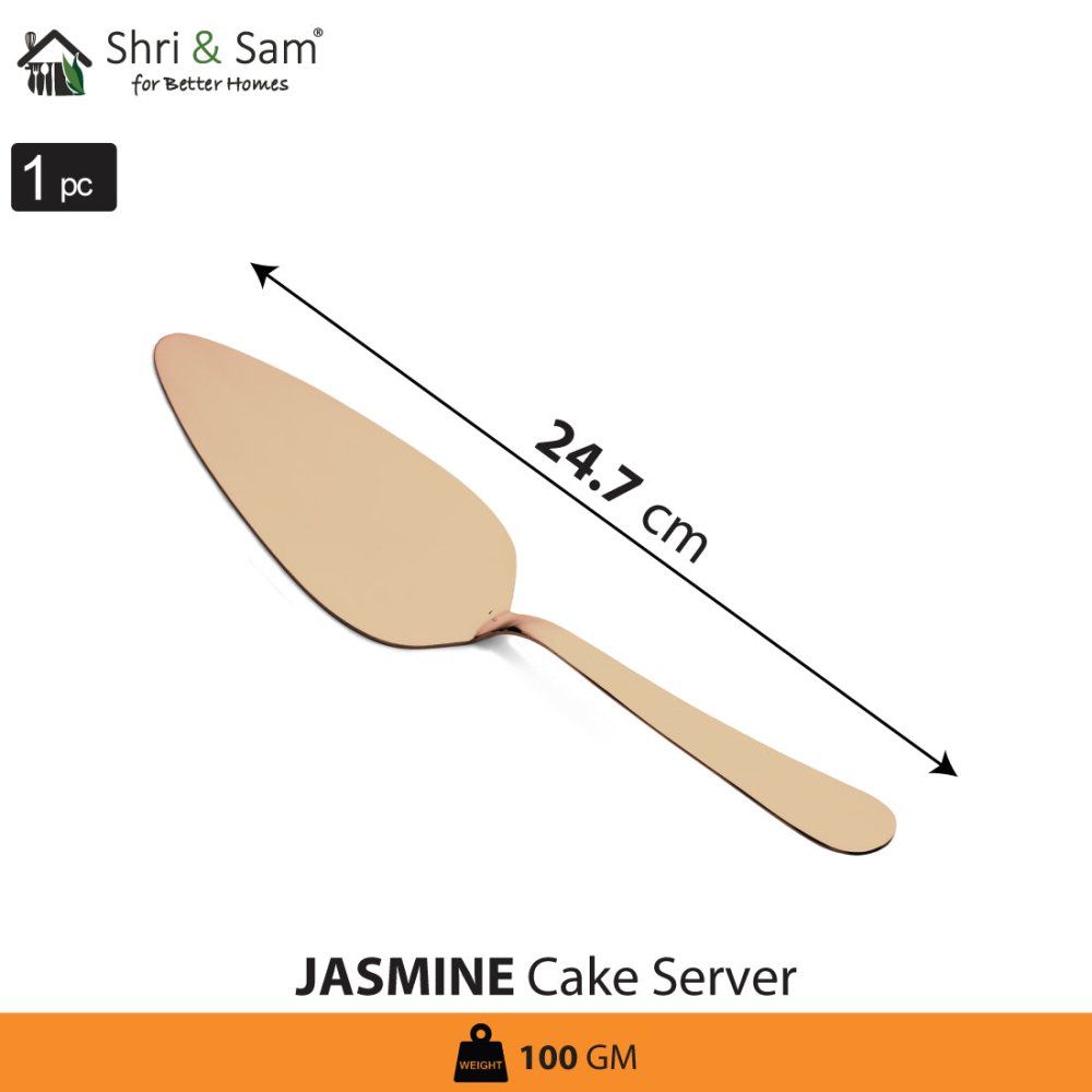 Stainless Steel Cake Server with Rose Gold PVD Coating Jasmine