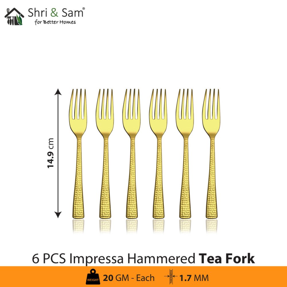 Stainless Steel Cutlery Impressa Hammered with Gold PVD Coating