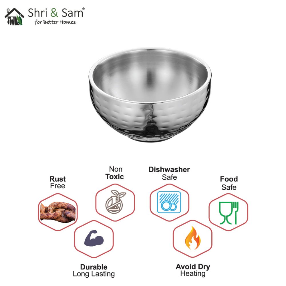 Stainless Steel Hammered Soup Bowl