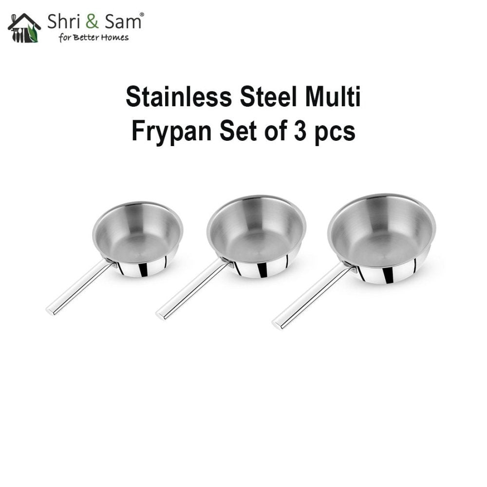 Stainless Steel Multi Frypan Set of 3