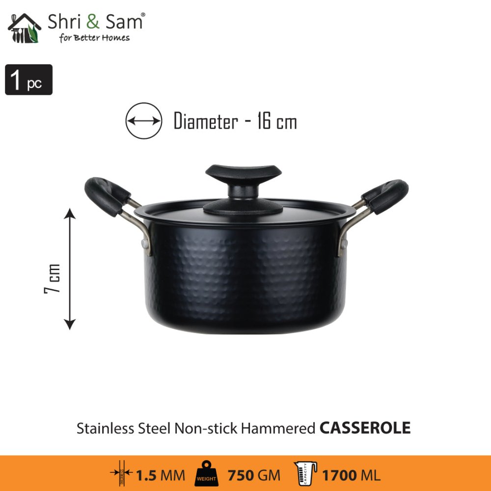 Stainless Steel Non - stick 5 PCS Hammered Cookware Set