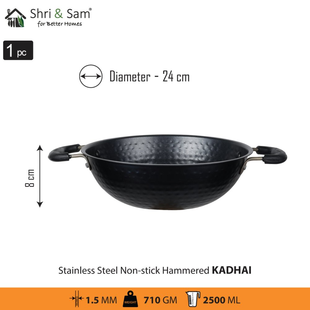 Stainless Steel Non - stick 5 PCS Hammered Cookware Set