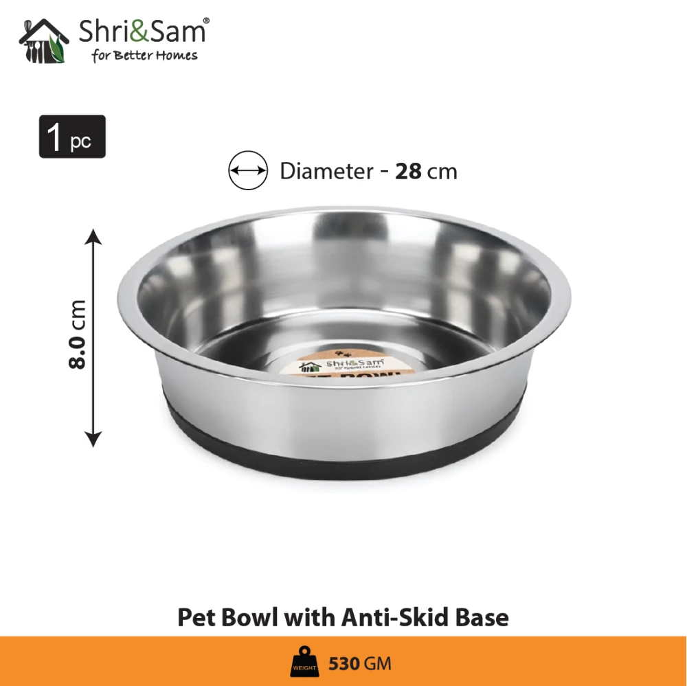 Stainless Steel Pet Bowl with Anti - Skid Base