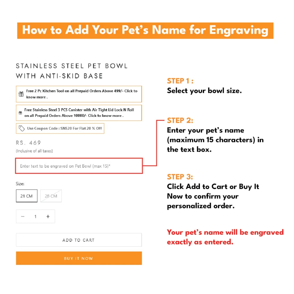 Stainless Steel Pet Bowl with Anti - Skid Base