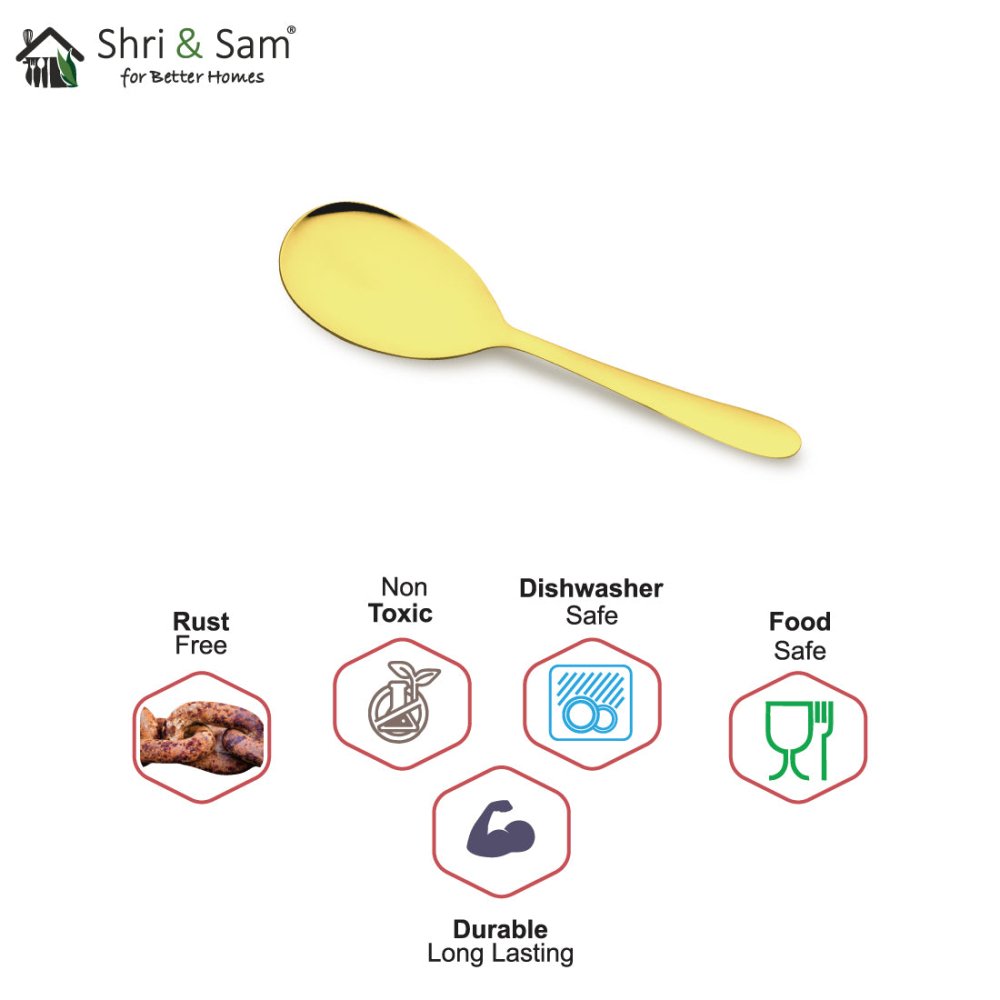 Stainless Steel Rice Server with Gold PVD Coating Jasmine