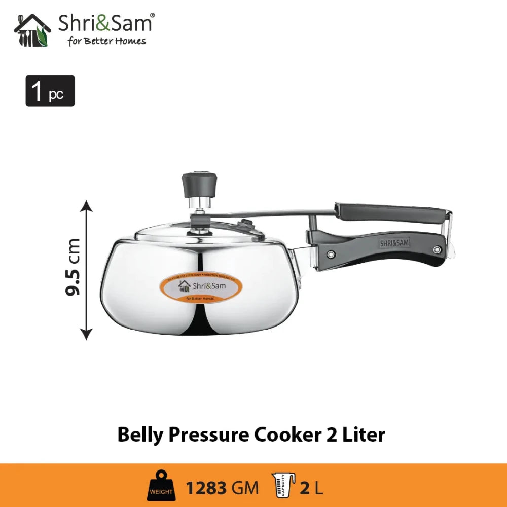 Stainless Steel Triply Bharat Belly Pressure Cooker