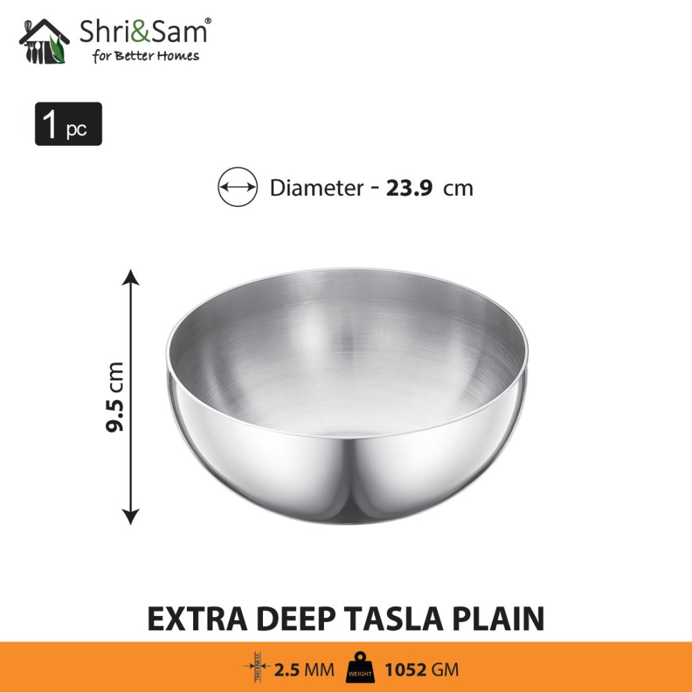 Stainless Steel Triply Bharat Extra Deep Tasla
