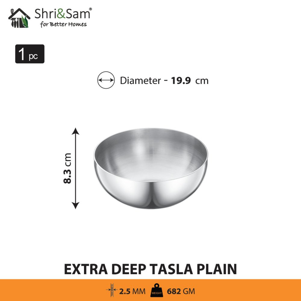 Stainless Steel Triply Bharat Extra Deep Tasla