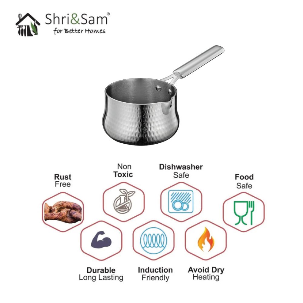 Stainless Steel Triply Bharat Hammered Coffee Warmer