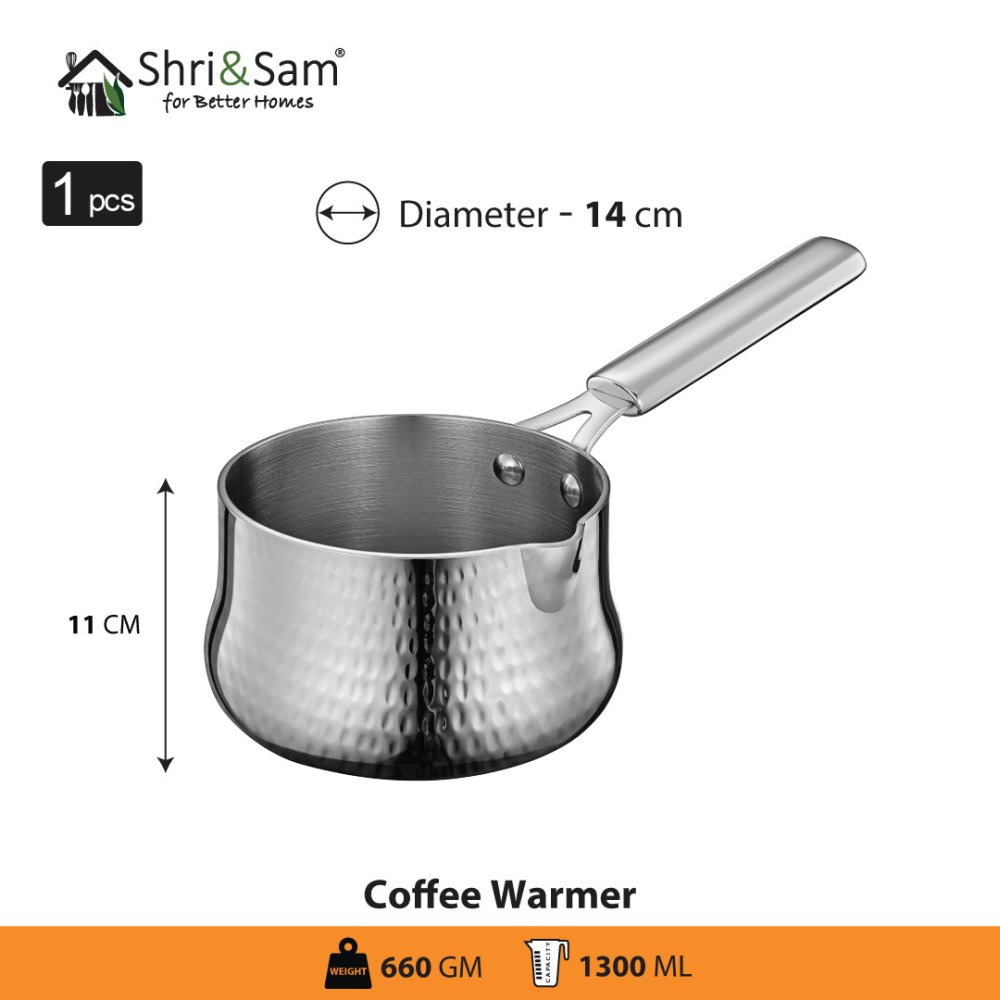 Stainless Steel Triply Bharat Hammered Coffee Warmer