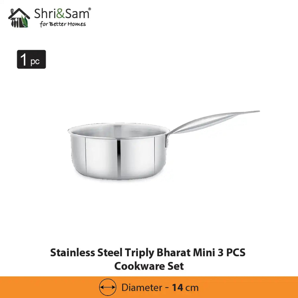 Stainless Steel Triply Bharat Mini 3 PCS Cookware Set