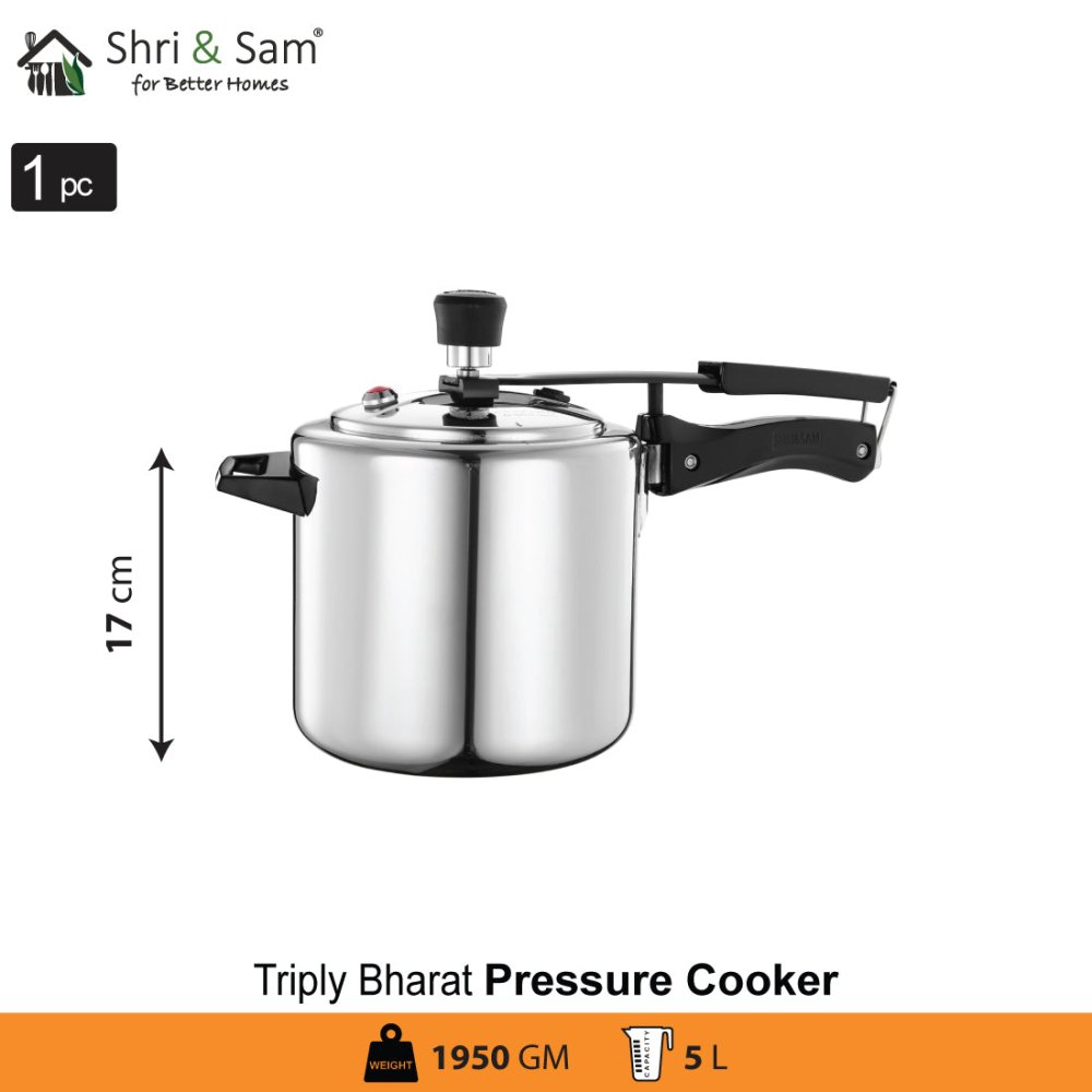 Triply Stainless Steel Bharat Cooker Set – 5 Litre & 3 Litre Combo