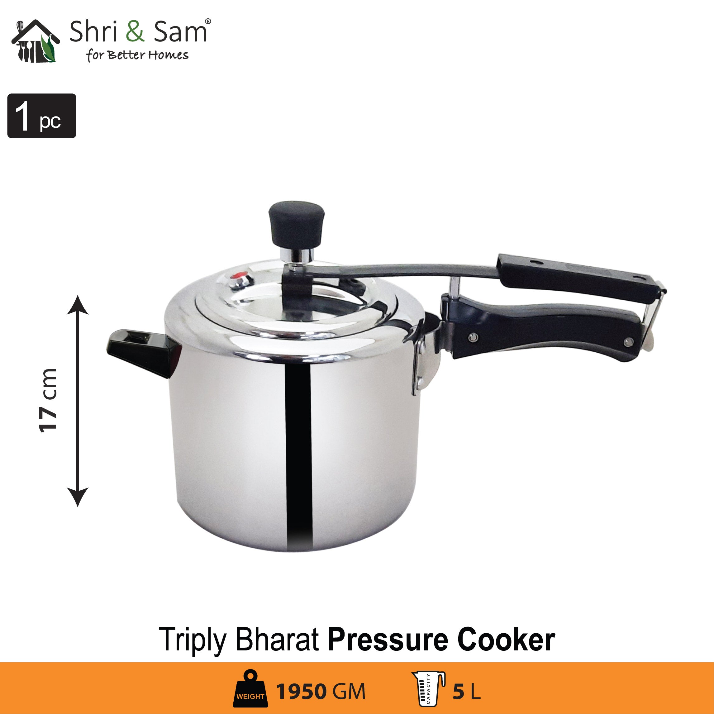 Stainless Steel Triply Bharat Pressure Cooker