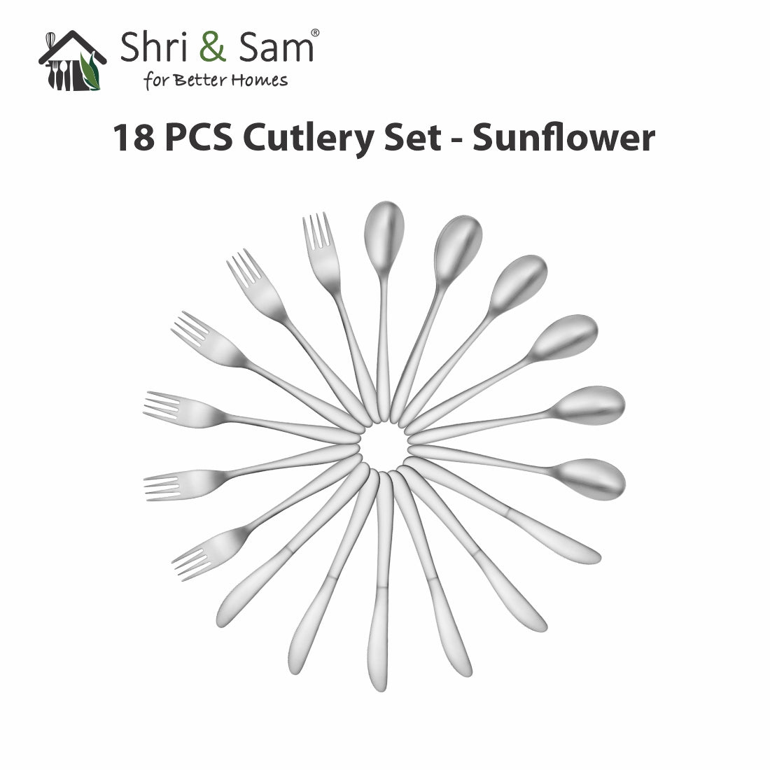 Stainless Steel 18 PCS Cutlery Set Sunflower