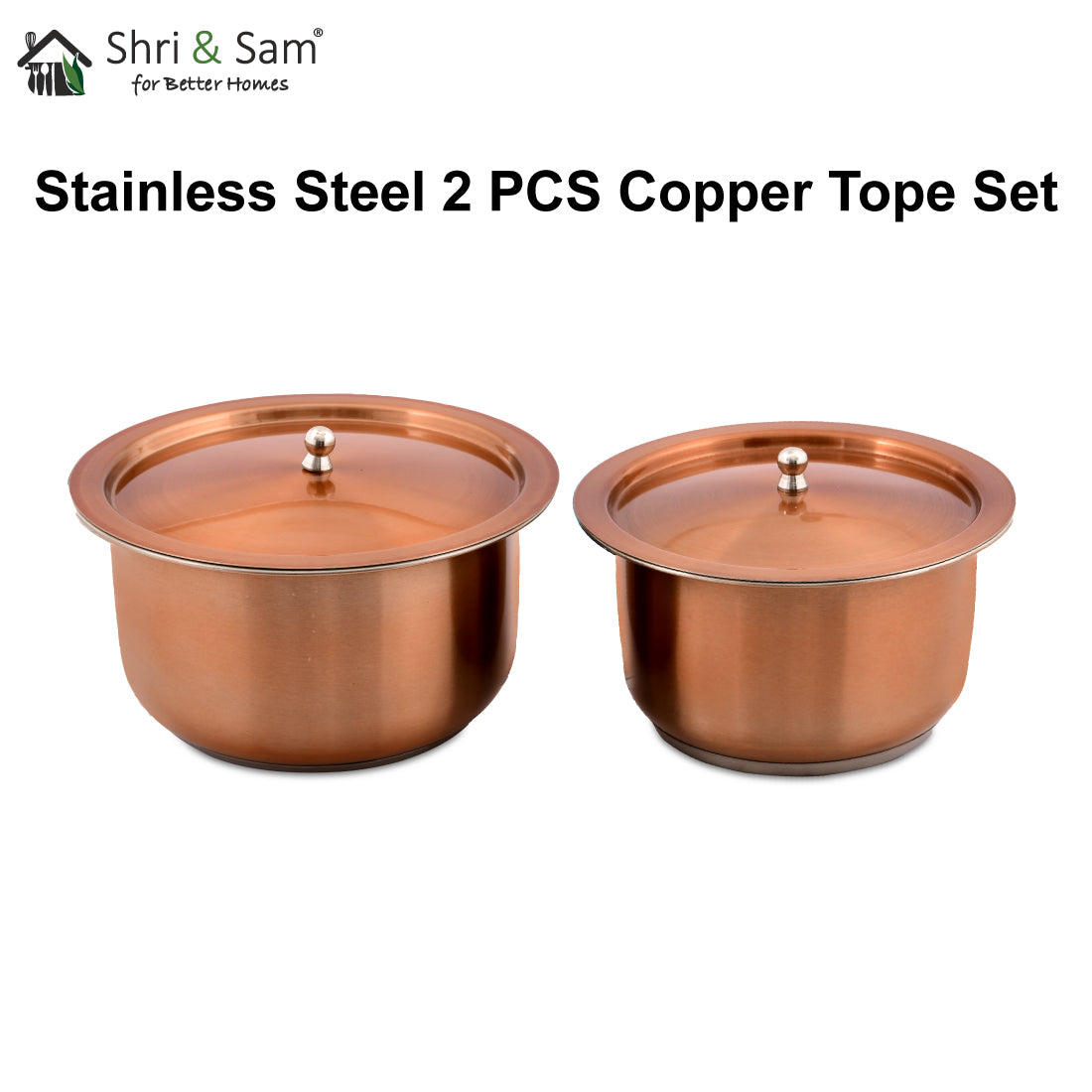 Stainless Steel 2 PCS Copper Tope Set