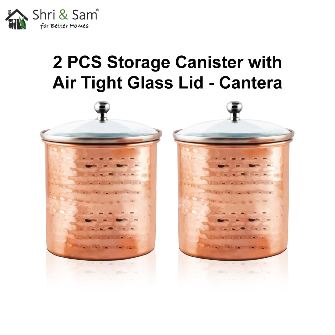 Jagdamba Cutlery Pvt Ltd. Serveware 2PCS - 700ML Storage Canister with air tight glass lid - Cantera