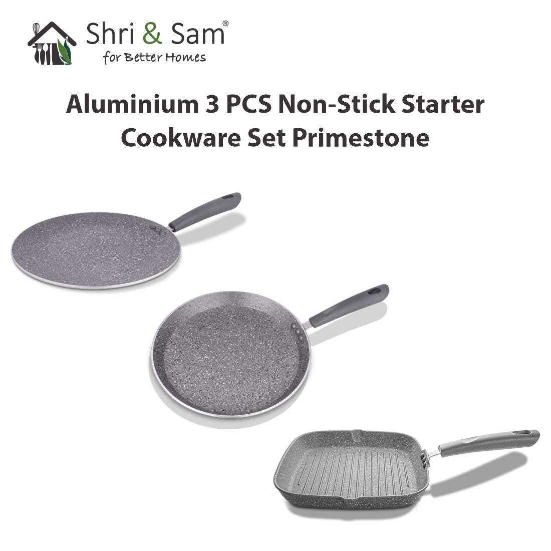 Aluminium 3 PCS Non-Stick STARTER Cookware Set Primestone