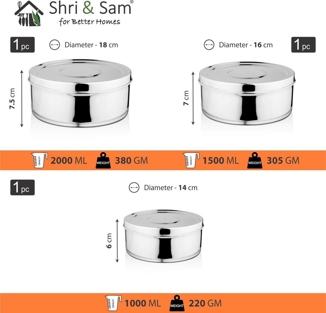 JAGDAMBA CUTLERY LIMITED Serveware 3 PCS Tiffin Box