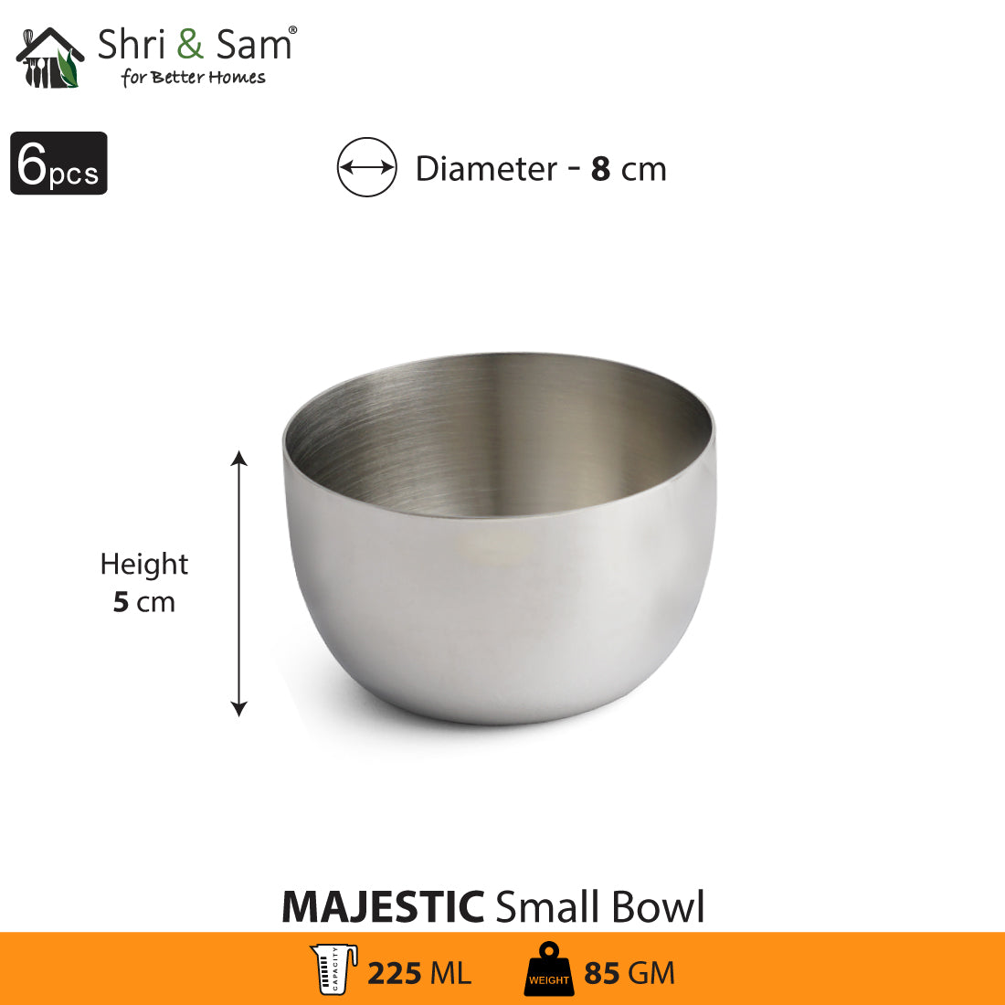 Stainless Steel 6 PCS Small Bowl Majestic