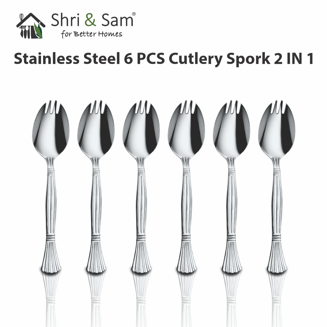 Stainless Steel 6 PCS Cutlery Spork 2 IN 1