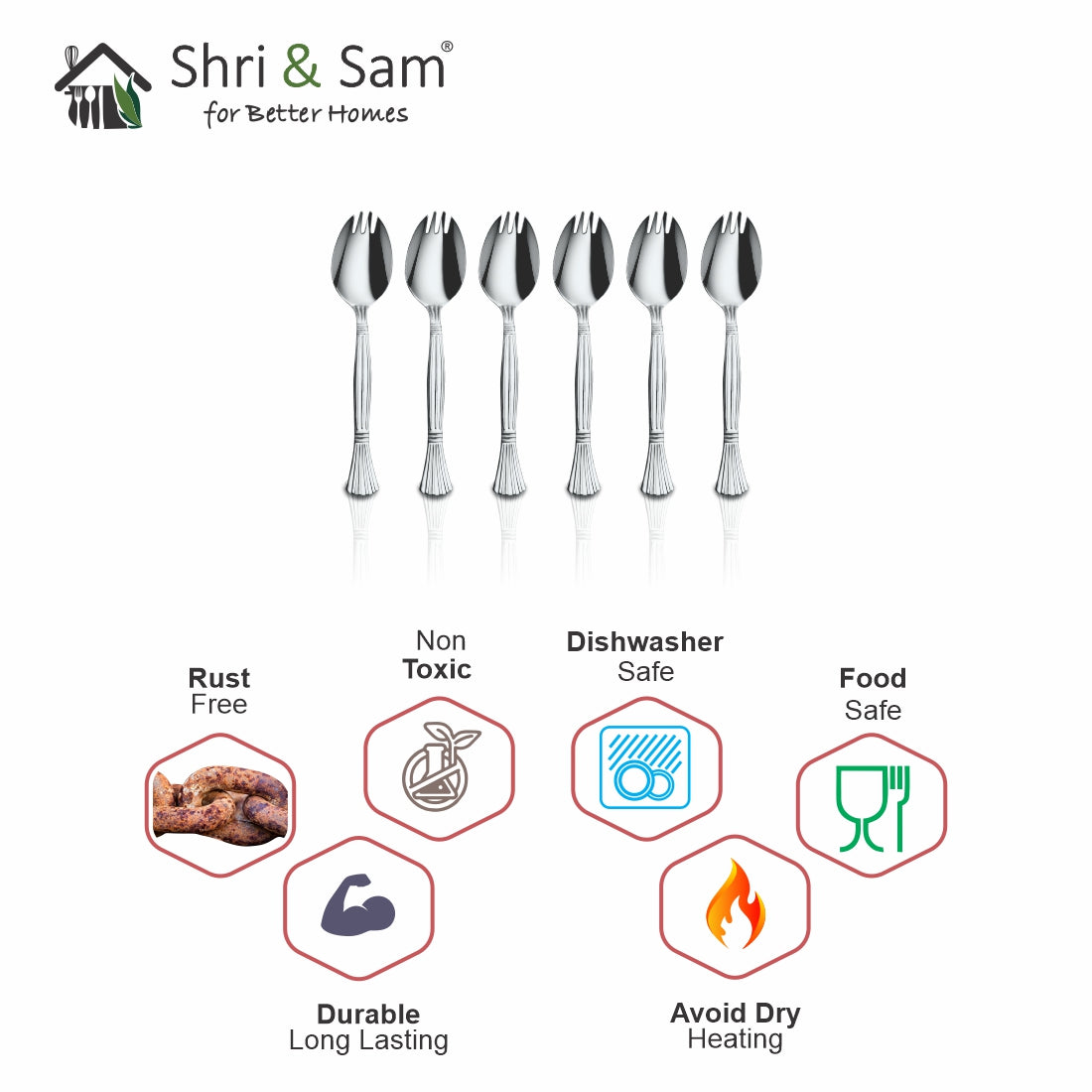 Jagdamba Cutlery Pvt Ltd. Cutlery 6 PCS Spork - 2 IN 1