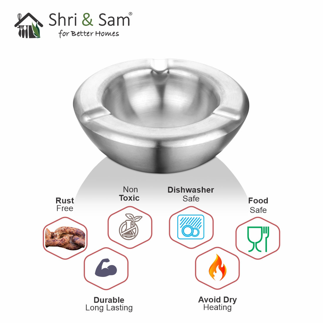 Stainless Steel Double Wall Ashtray
