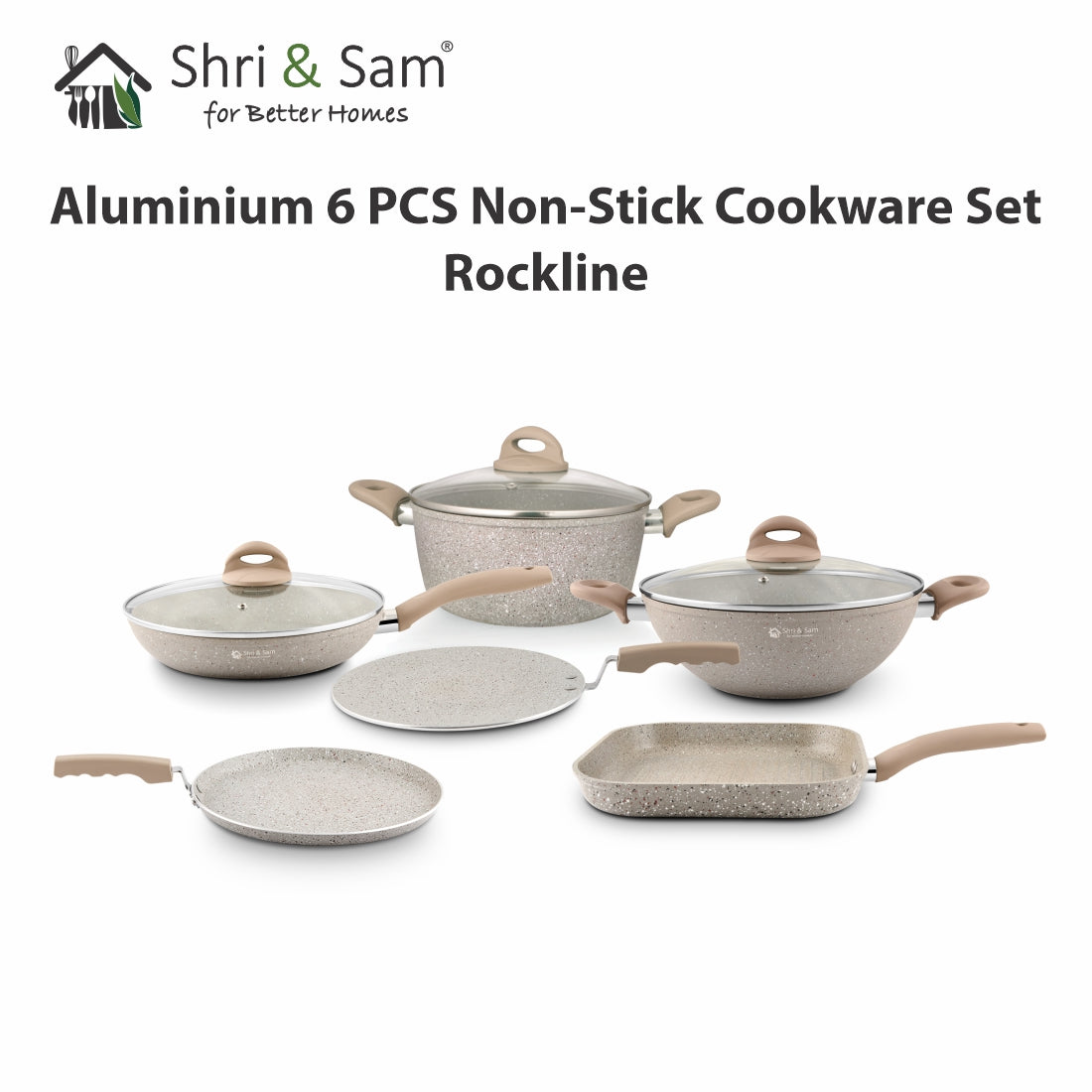Aluminium 6 PCS Non-Stick Cookware Set Rockline